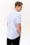 Koszula z krótkim rękawem niebieska, Slim Fit, C-XEWIR, rozmiar M