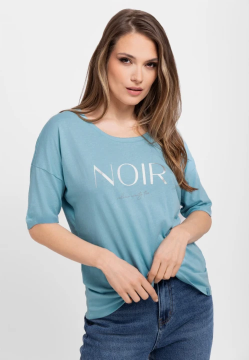 Koszulka oversize z napisem T-ICON, rozmiar S
