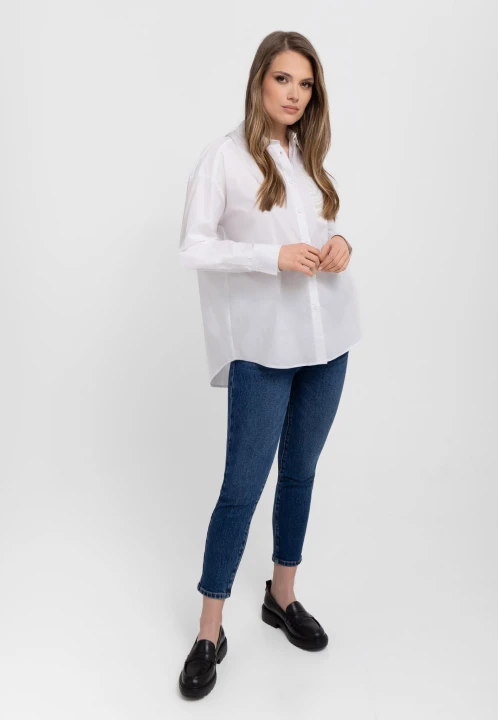 Biała koszula oversize K-CELLI, rozmiar XL