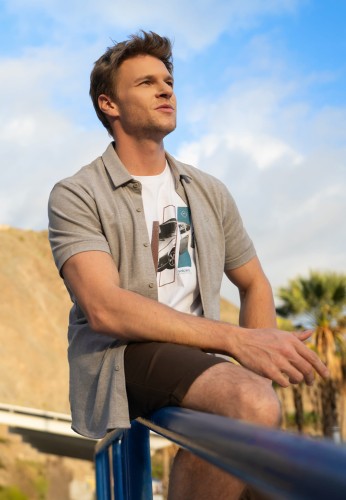Koszula z krótkim rękawem, Slim Fit, C-XEWIR, rozmiar M