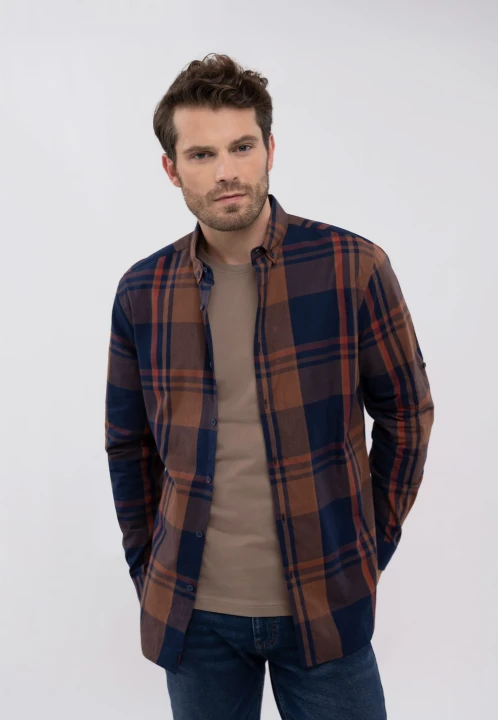 Koszula w kratę, Slim Fit, K-JOSE, rozmiar M