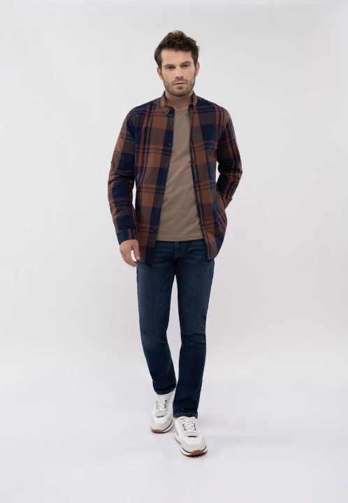 Koszula w kratę, Slim Fit, K-JOSE, rozmiar M