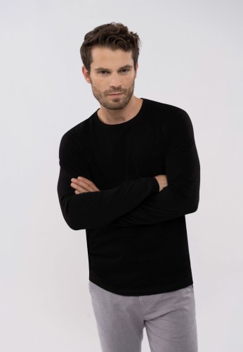 Czarny longsleeve L-HALS, rozmiar XL