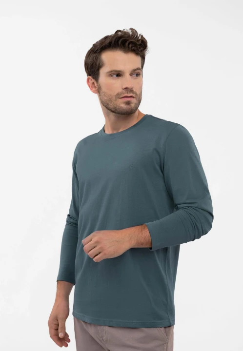 Denimowy longsleeve L-HALS, rozmiar L