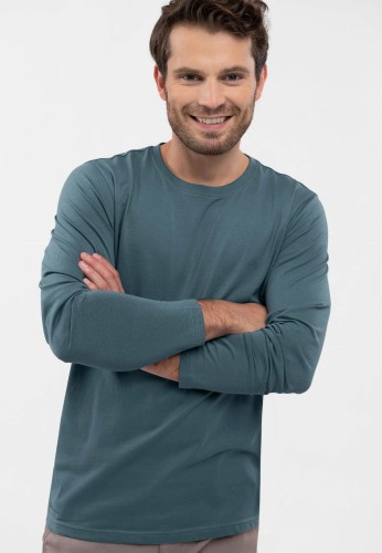 Denimowy longsleeve L-HALS, rozmiar L