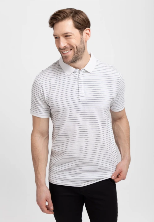 Koszulka polo w paski O-WILL, rozmiar XL