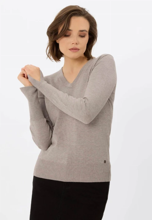 Sweter z dekoltem w serek S-NELI, rozmiar L