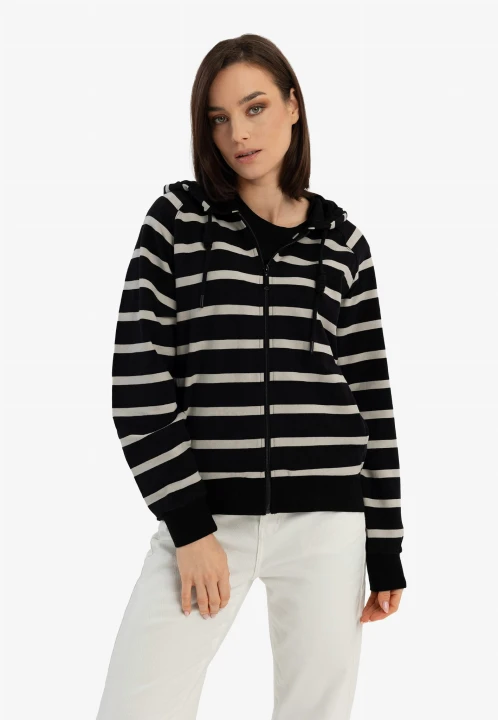 Bluza w paski z kapturem B-KIRA, rozmiar XS