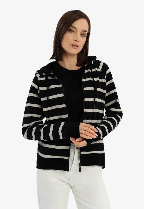 Bluza w paski z kapturem B-KIRA, rozmiar XS