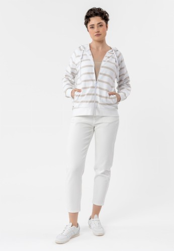 Bluza w paski z kapturem B-KIRA, rozmiar S