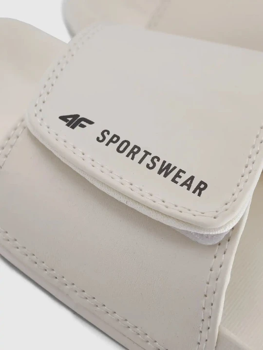 Klapki sportowe unisex białe 4F : Kolor - Złamana biel, Rozmiar obuwia - 43