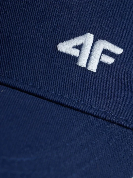 Klasyczna czapka z daszkiem z małym logo unisex granatowa 4F : Kolor - Granatowy, Rozmiar odzieży - XS/S
