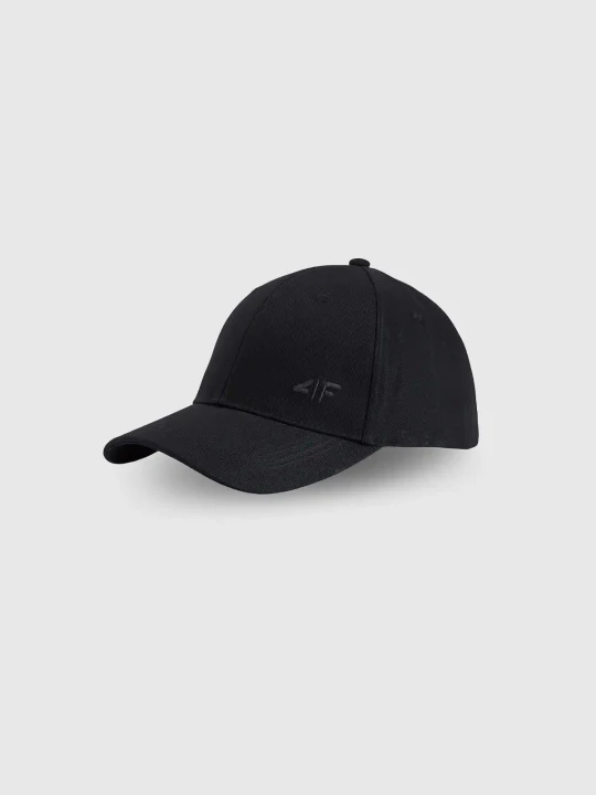 Klasyczna czapka z daszkiem z małym logo unisex czarna 4F : Kolor - Czarny, Rozmiar odzieży - XS/S