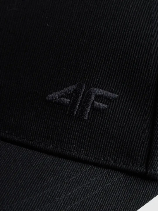 Klasyczna czapka z daszkiem z małym logo unisex czarna 4F : Kolor - Czarny, Rozmiar odzieży - S/M