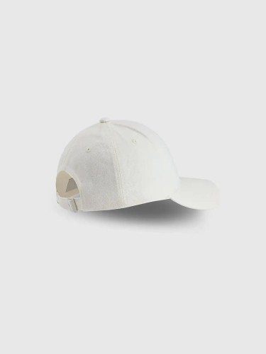 Klasyczna czapka z daszkiem z małym logo unisex biała 4F : Kolor - Złamana biel, Rozmiar odzieży - S/M