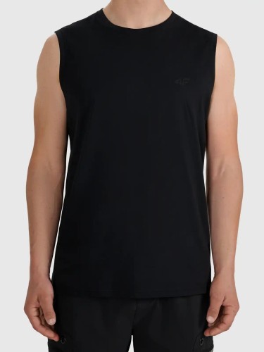 Koszulka t-shirt męski bez rękawków czarny 4F : Kolor - Czarny, Rozmiar odzieży - L