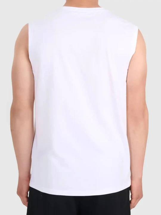 Koszulka t-shirt męski bez rękawków biały 4F : Kolor - Biały, Rozmiar odzieży - 5XL