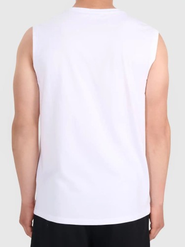 Koszulka t-shirt męski bez rękawków biały 4F : Kolor - Biały, Rozmiar odzieży - 2XL