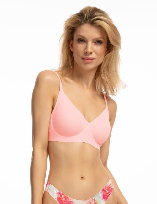BIUSTONOSZ T-SHIRT BRA SIMPLE beżowy S