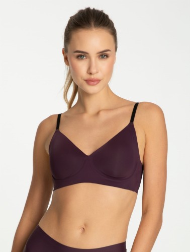 BIUSTONOSZ T-SHIRT BRA SIMPLE dark plum S