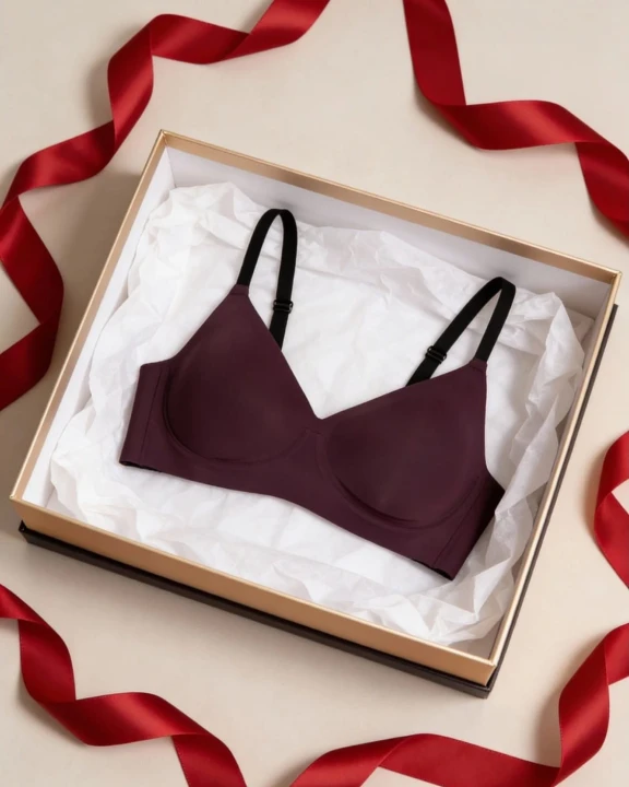 BIUSTONOSZ T-SHIRT BRA SIMPLE dark plum M