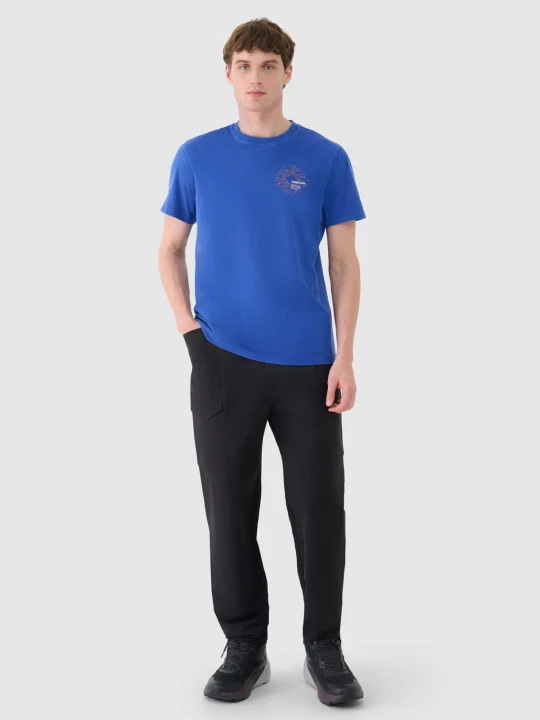 Spodnie sportowe casual tkaninowe męskie czarne 4F : Kolor - Czarny, Rozmiar odzieży - 2XL
