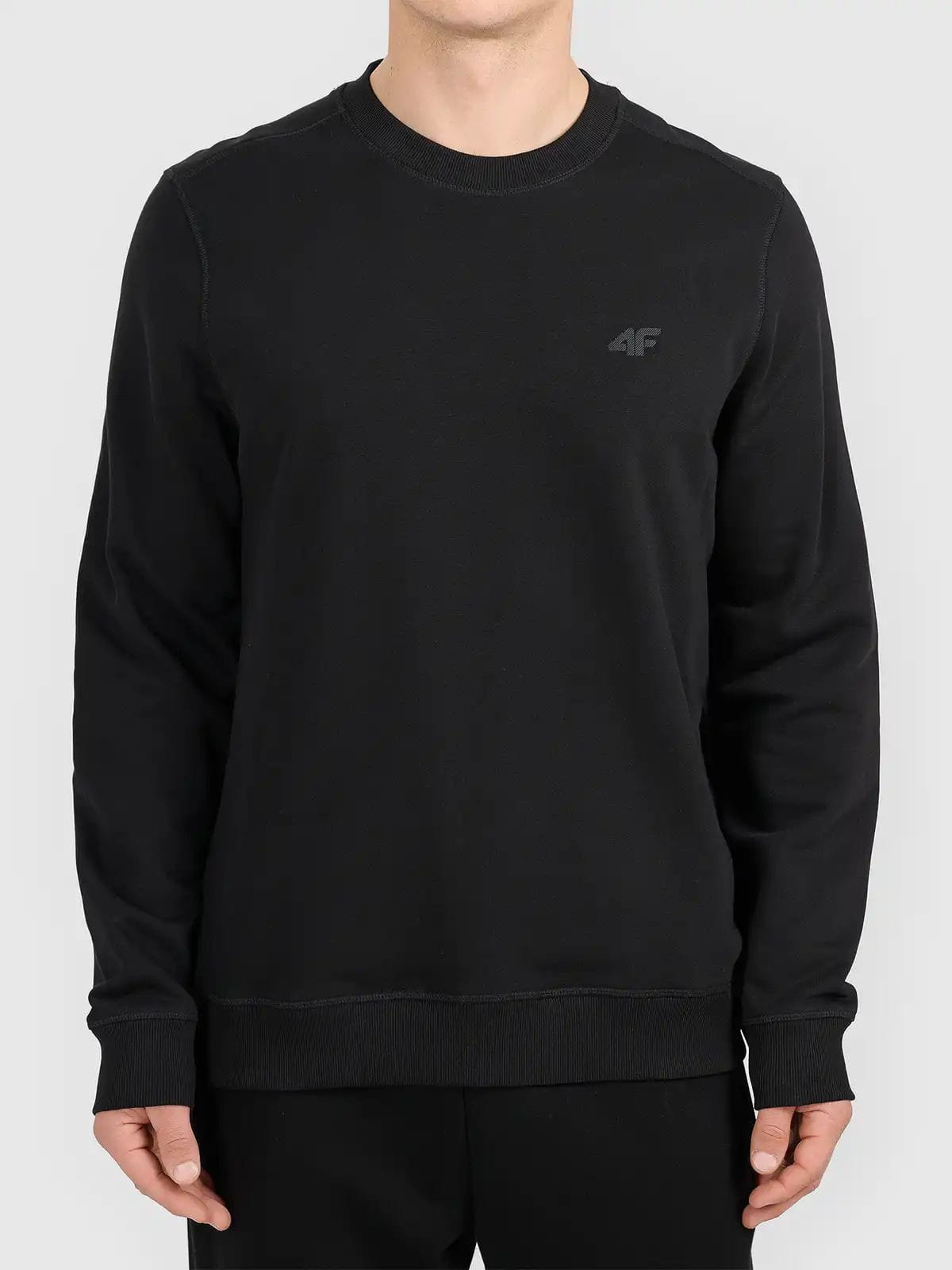 Bluza męska bez kaptura nierozpinana czarna 4F : Kolor - Czarny, Rozmiar odzieży - XL