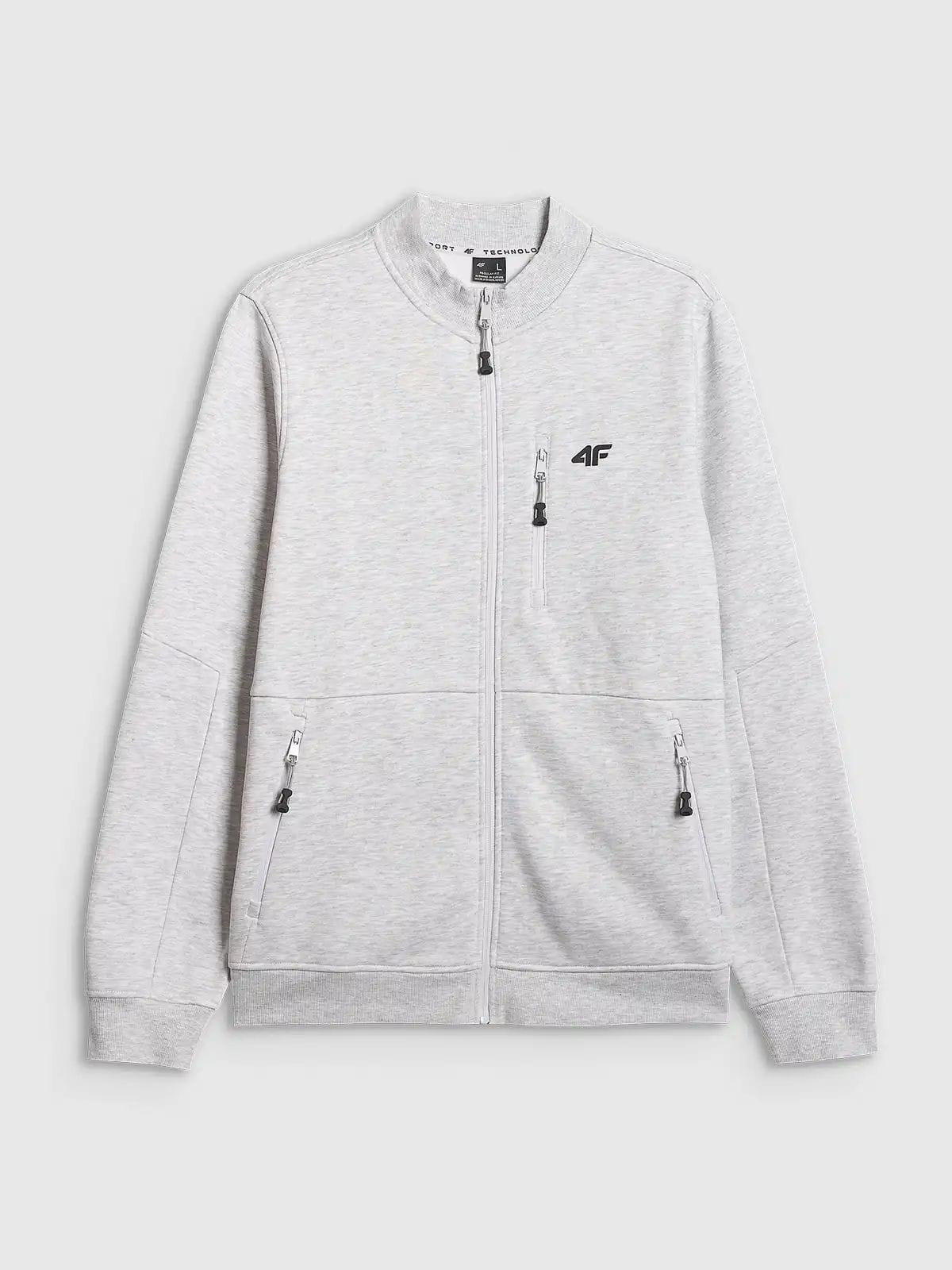 Bluza męska rozpinana szara 4F : Kolor - Szary, Rozmiar odzieży - 2XL