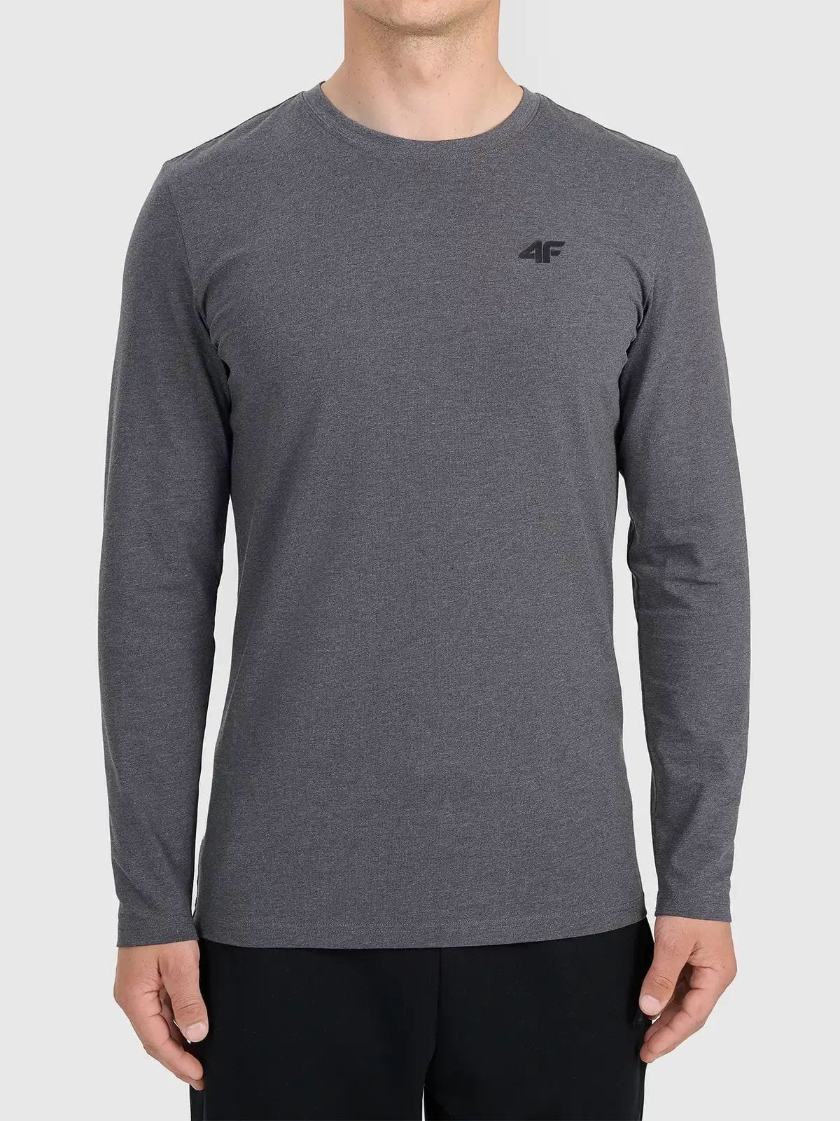 Longsleeve koszulka bawełniana z długim rękawem męska szara 4F : Kolor - Szary, Rozmiar odzieży - L