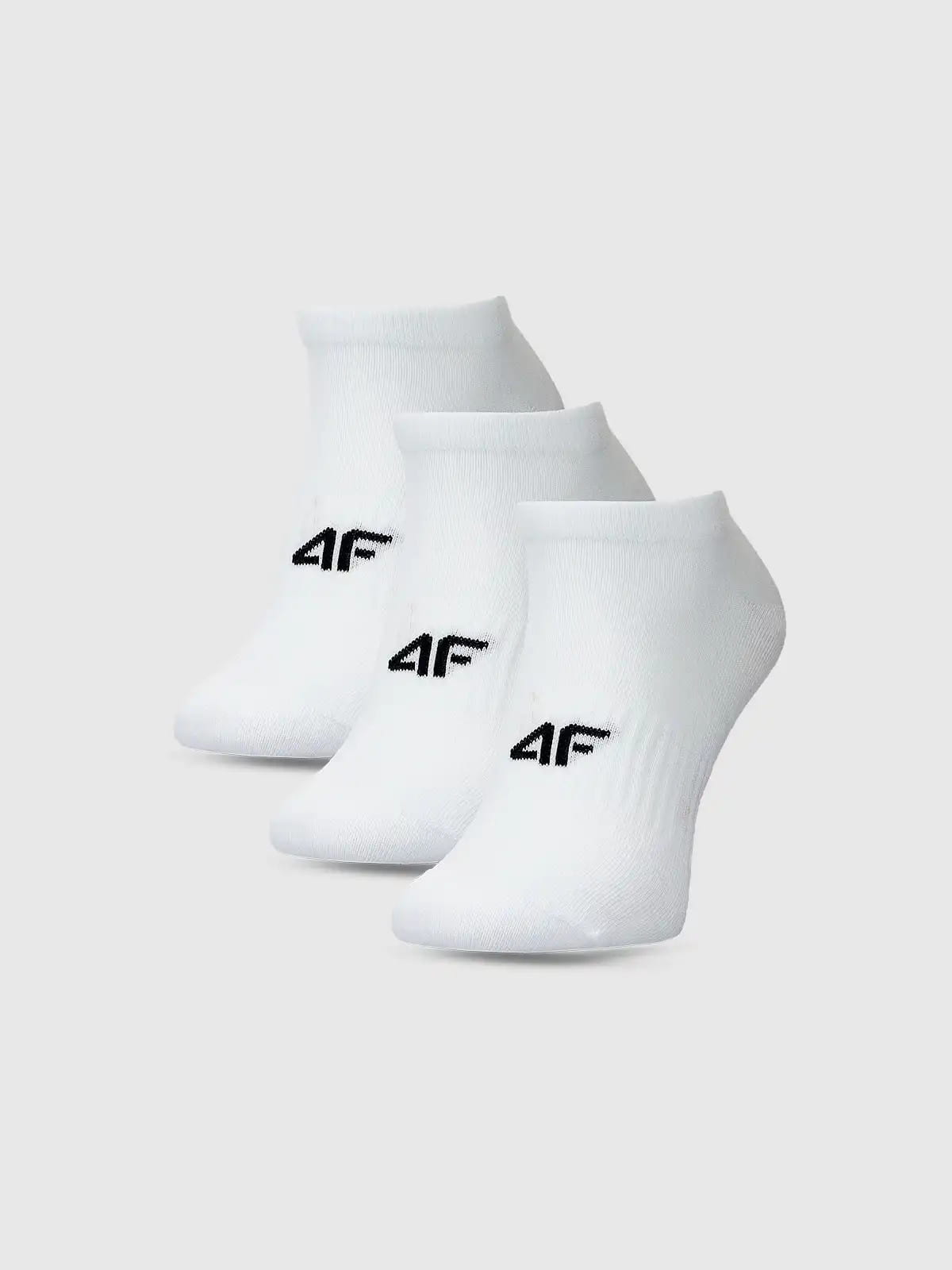 Skarpety przed kostkę unisex białe 4F 3pak : Kolor - Biały, Rozmiar skarpetki - 39-42