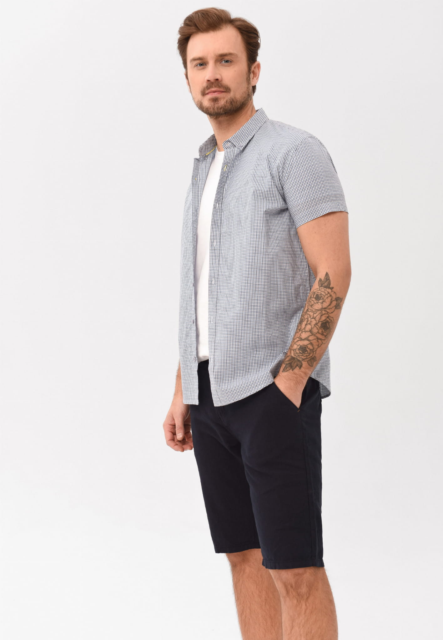 Koszula w kratkę z krótkim rękawem, Regular Fit, C-BARS, rozmiar XL