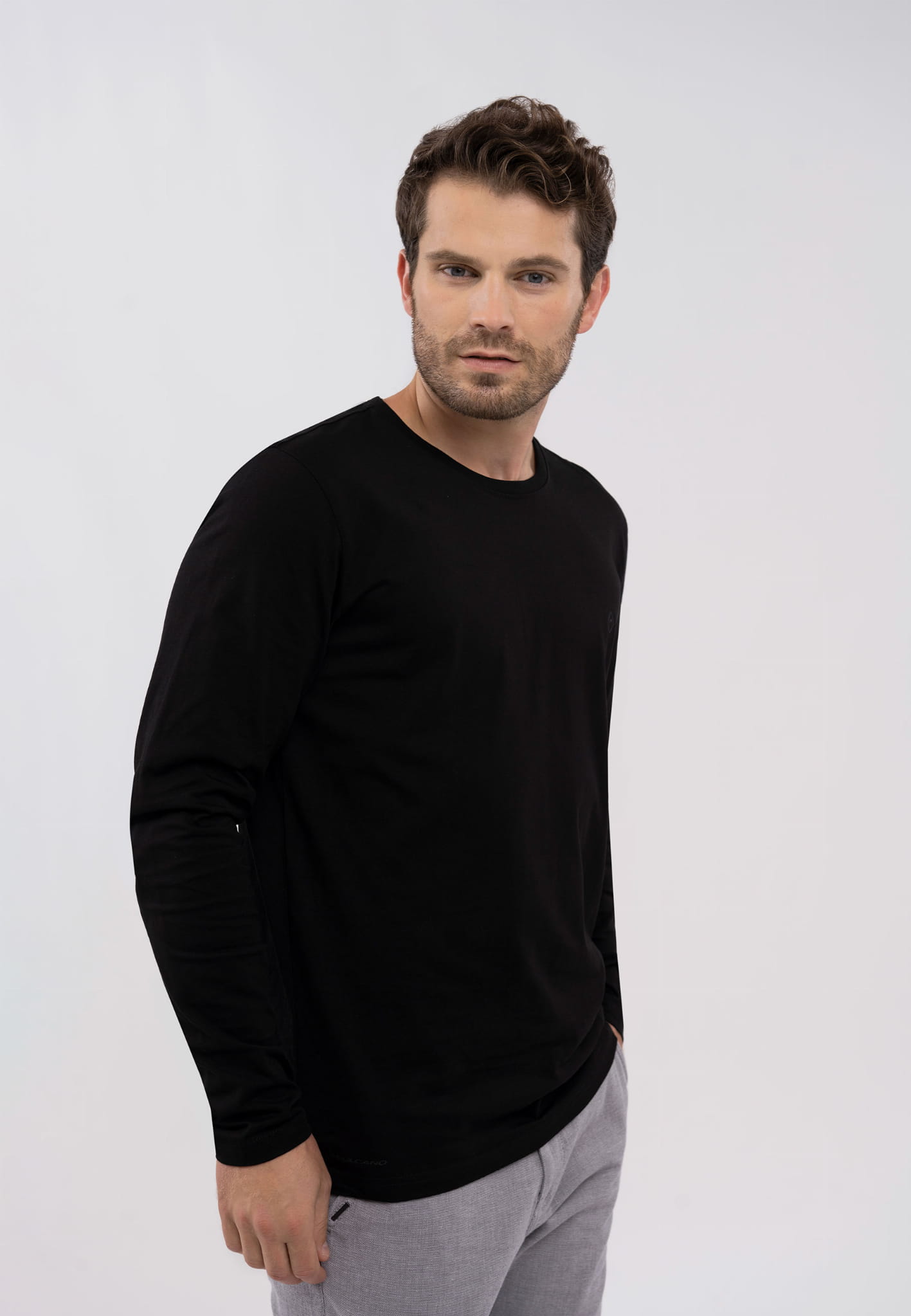 Czarny longsleeve L-HALS, rozmiar 4XL