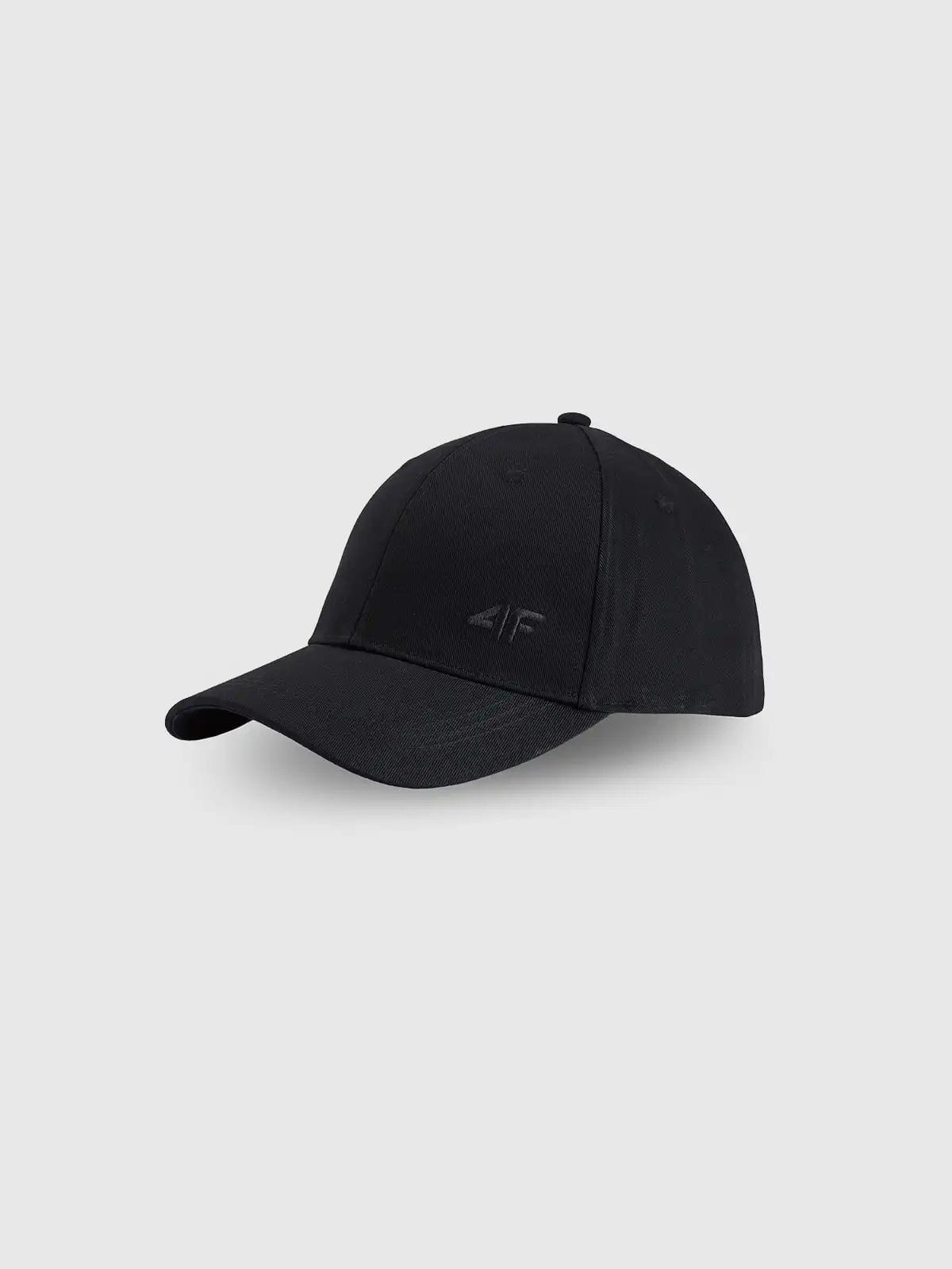 Klasyczna czapka z daszkiem z małym logo unisex czarna 4F : Kolor - Czarny, Rozmiar odzieży - S/M