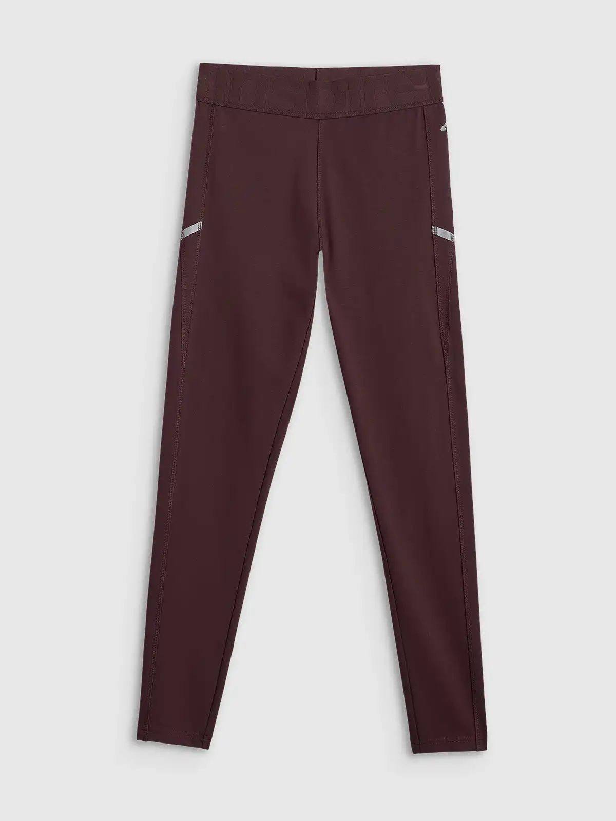 Legginsy sportowe bawełniane damskie bordowe 4F : Kolor - Bordowy, Rozmiar odzieży - S